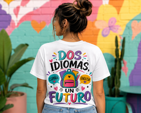 Dos Idiomas, Un Futuro Shirt | Bilingual Student T-Shirt | Spanish English Pride Tee